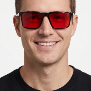 Square Red Lens must (UV-400)